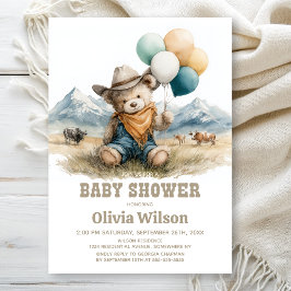 Rustic Country Teddy Bear Baby Shower Invitation Inbjudningar