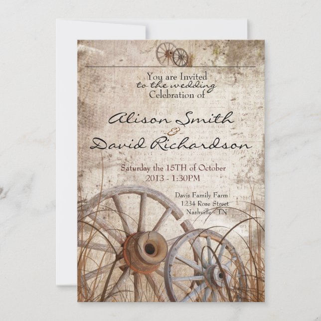 Rustic country wedding invitation inbjudningar (Framsida)