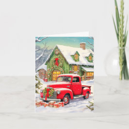 Rustic Country Winter Homestead Merry Christmas Helgkort