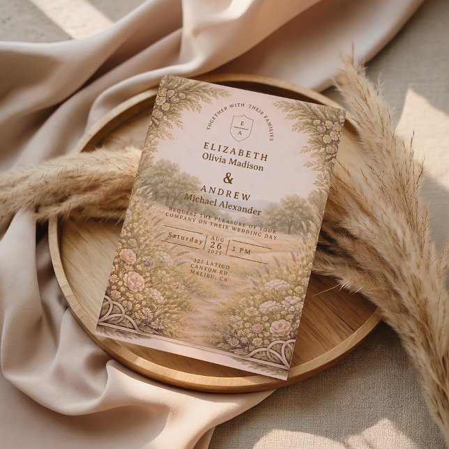 Rustic Countryside Garden Wedding Inbjudningar (Skapare uppladdad)