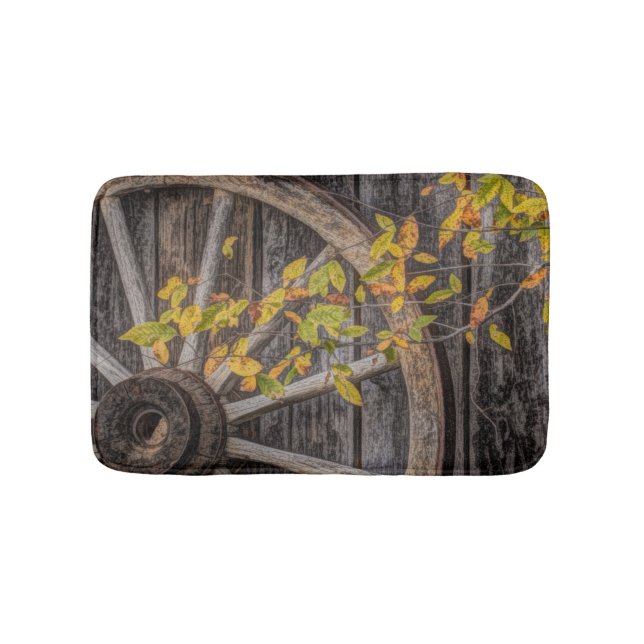 Rustic Countryside Wagon Wheel Badrumsmatta (Framsidan)