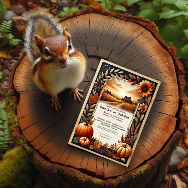 Rustic Countryside Wedding-inbjudan på hösten Inbjudningar (Skapare uppladdad)