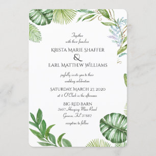 Rustic County Greenery Wedding Investigations Inbjudningar