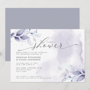 Rustic Couples Shower Plum Lila Foliage Inbjudningar