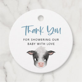 Rustic Cow Boy Baby Shower Gåvor Etiketter