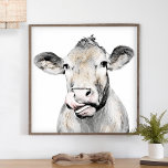 Rustic Cow-minimalistiskt modernt Land-lantbruk Poster<br><div class="desc">Perfekt för din roliga, moderna jordbrukshemdekoration, dessa vackra poster (eller utskrivbara digitala nedladdningar) har en ko med ett svartvitt minimalistiskt utseende. Kon har också en lätt vattenfärgseffekt med högdagrar av brunt och rosa. Den söta kon är vänd framåt och slickar näsan. Välj en egen poster storlek och form, eller välj...</div>