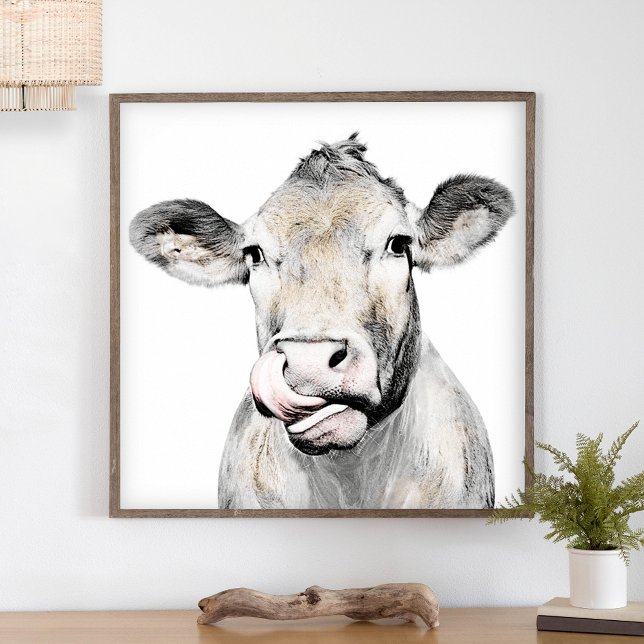 Rustic Cow-minimalistiskt modernt Land-lantbruk Poster (Skapare uppladdad)