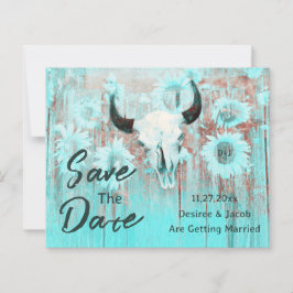 Rustic Cow Skull Boho Teal Sunwers budget