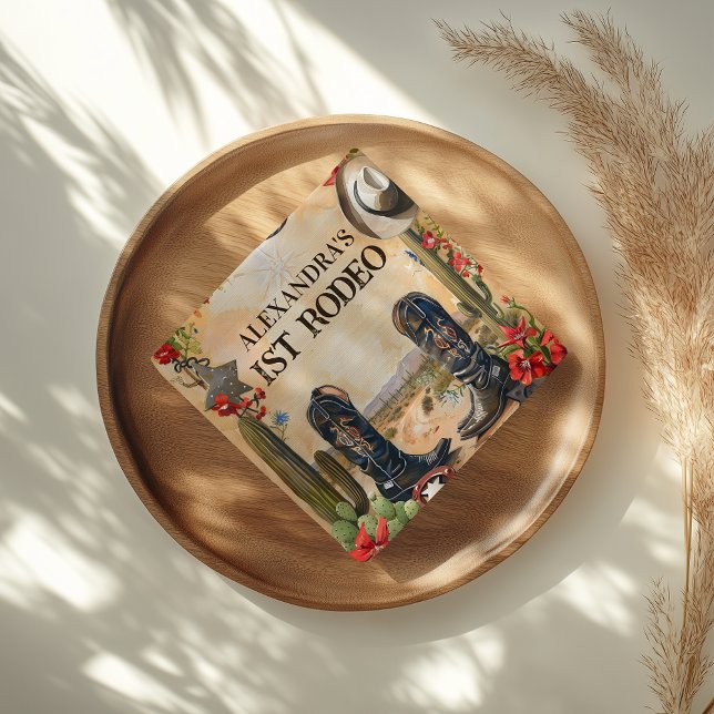 Rustic Cowboy 1st Rodeo Birthday Pappersservett (Skapare uppladdad)