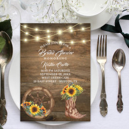 Rustic Cowboy Boot Solros Western Möhippa Inbjudningar