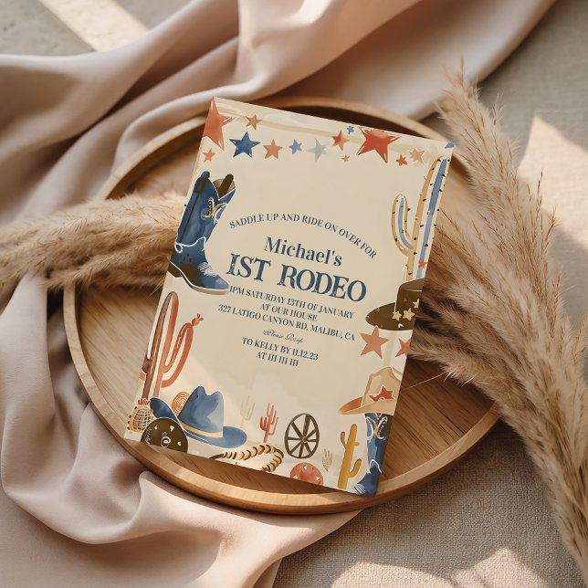 Rustic Cowboy Boots 1st Birthday Inbjudningar (Skapare uppladdad)
