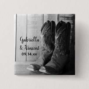 Rustic Cowboy Boots Land Westerna Bröllop Knapp