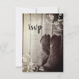 Rustic Cowboy Boots Land Westerna Bröllop OSA Kort