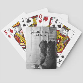 Rustic Cowboy Boots Land Westerna Bröllop Spelkort