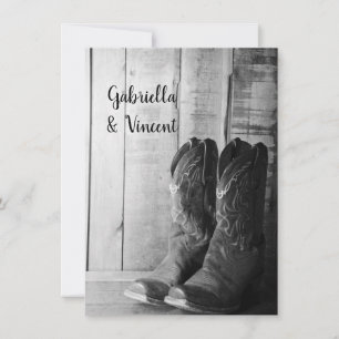 Rustic Cowboy Boots Landsbyggsbröllop Flat Notes Anteckningskort