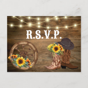 Rustic Cowboy Boots Sunsun Western Bröllop OSA Vykort