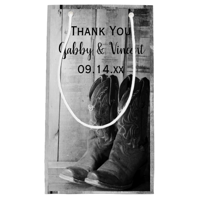 Rustic Cowboy Boots Westerna Bröllop Tack (Framsidan)