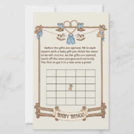 Rustic Cowboy Gift Bingo babyduschspel