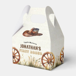 Rustic Cowboy Hat First Rodeo Birthday Favor Box Presentaskar