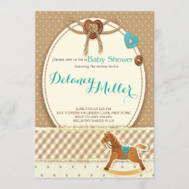 Rustic Cowboy Horsey Baby Shower Boy-inbjudningar Inbjudningar