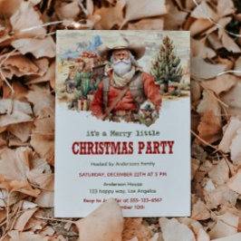 Rustic Cowboy Santa Western jul Party Inbjudningar