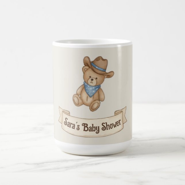 Rustic Cowboy Watercolor Boy Shower Kaffemugg (Center)