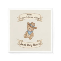 Rustic Cowboy Watercolor Boy Shower Napkins