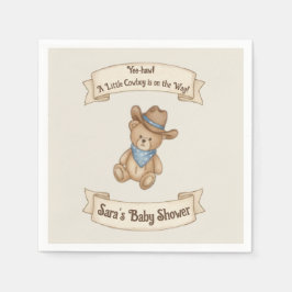 Rustic Cowboy Watercolor Boy Shower Napkins Pappersservett