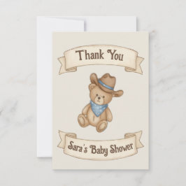 Rustic Cowboy Watercolor Boy Shower Tack Kort