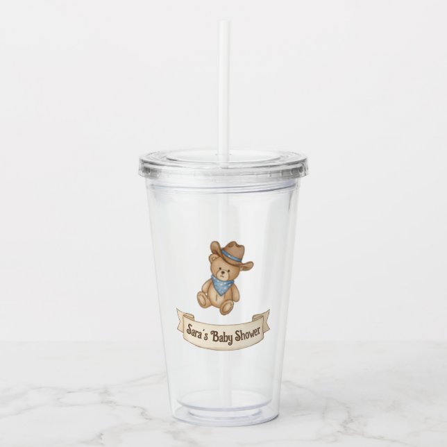 Rustic Cowboy Watercolor Boy Shower Take Away Mugg (Framsida)