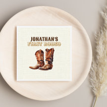 Rustic CowboyBoots 1st Rodeo Birthday Papper