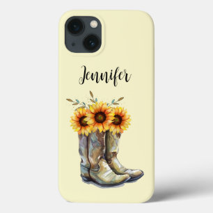 Rustic CowboyBoots med solblommor