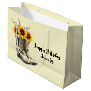 Rustic CowboyBoots med solblommor på födelsedagen