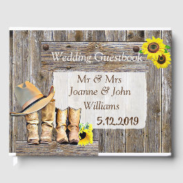Rustic CowboyBoots och Solros Bröllop Gästböcker
