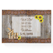 Rustic CowboyBoots och Solros Bröllop Guest Bo