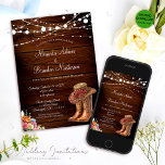 Rustic CowboyBoots Westerna Bröllop Inbjudningar<br><div class="desc">Bygg upp Vilda western anda som du säger "jag gör" med vår Westerna inbjudan till Rustic Cowboy Boots. Det här unika inbjudan, som du har fått enbart av Mylini Design, kapslar in Västerns charm och tåliga elegans och anger perfekt tonen för din oförglömliga dag. Glöm att stressa över dina bröllopsinbjudningar....</div>