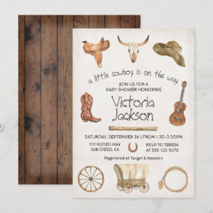 Rustic Cowboys Westerna babystölder Inbjudningar