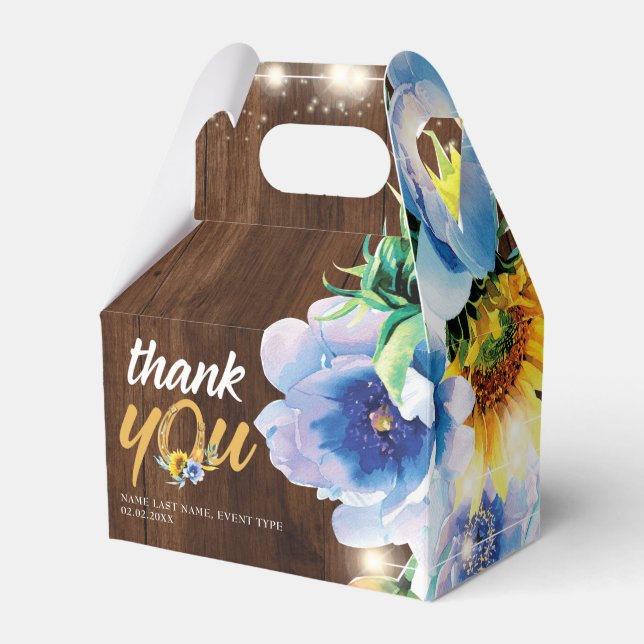 Rustic Cowgirl Blommigt String Ljus Personlig Presentaskar (Framsidan Sidan)