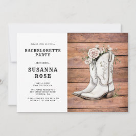 Rustic Cowgirl Boots and Ro Bachelorette Party Inbjudningar