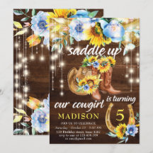 Rustic Cowgirl Boots Blommigt String Ljus Birthday