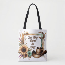 Rustic Cowgirl Bride Last Fling before Ring Tygkasse