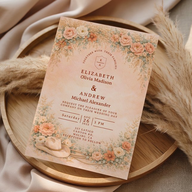 Rustic Cowgirl Garden Arch Wedding Inbjudningar (Skapare uppladdad)