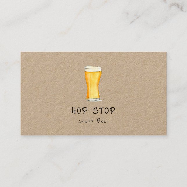 Rustic Craft beer brewery business card Visitkort (Framsida)