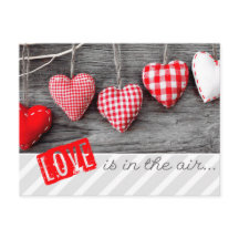 Rustic Craft Hearts Valentine Day Postcard