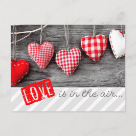 Rustic Craft Hearts Valentine Day Postcard Helg Vykort