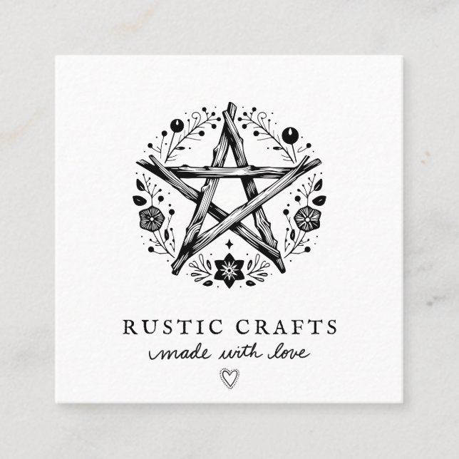 Rustic Crafts Business Fyrkantigt Visitkort (Framsida)