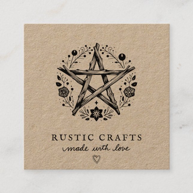 Rustic Crafts Business Fyrkantigt Visitkort (Framsida)