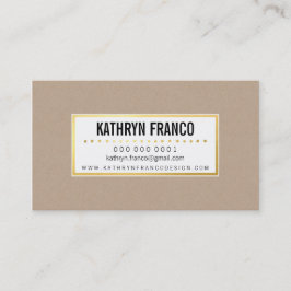 RUSTIC CRAFTY KRAFT fold söt snyggt svart guld Visitkort