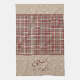 Rustic Cranberry, Dark Tan & White Plaid Kökshandduk