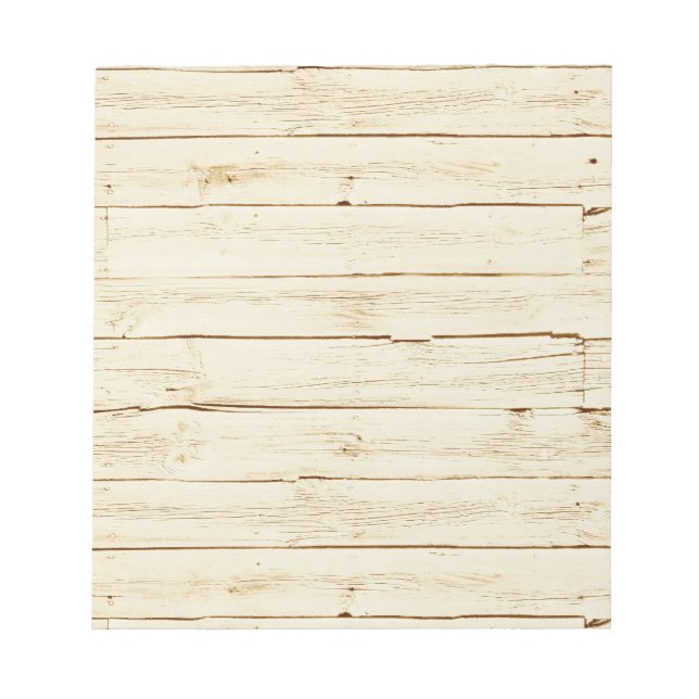 Rustic Cream Faux Wood Anteckningsblock (Framsida)